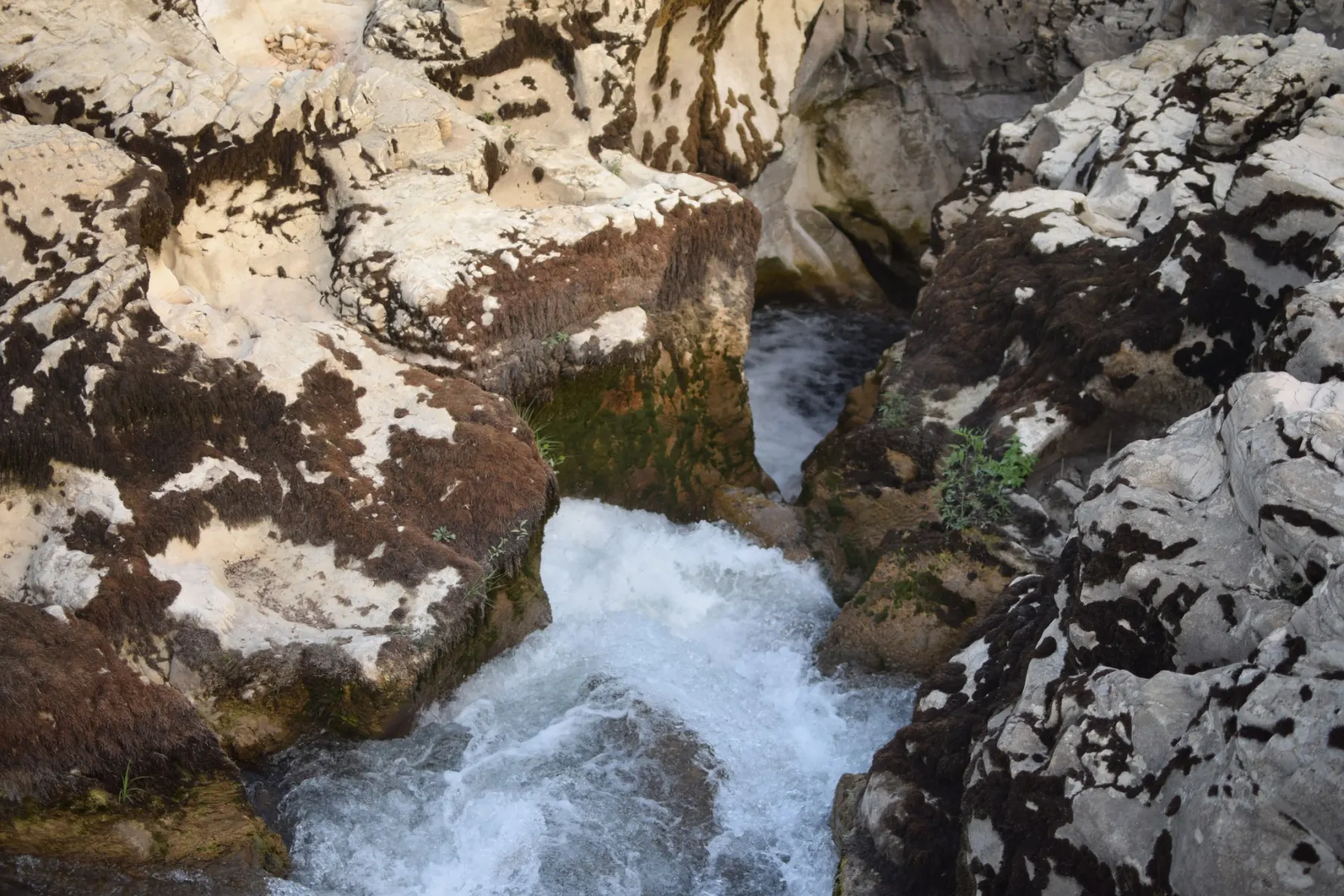 Cascades du Sautadet, formations rocheuses spectaculaires et rapides sur la rivière Cèze.