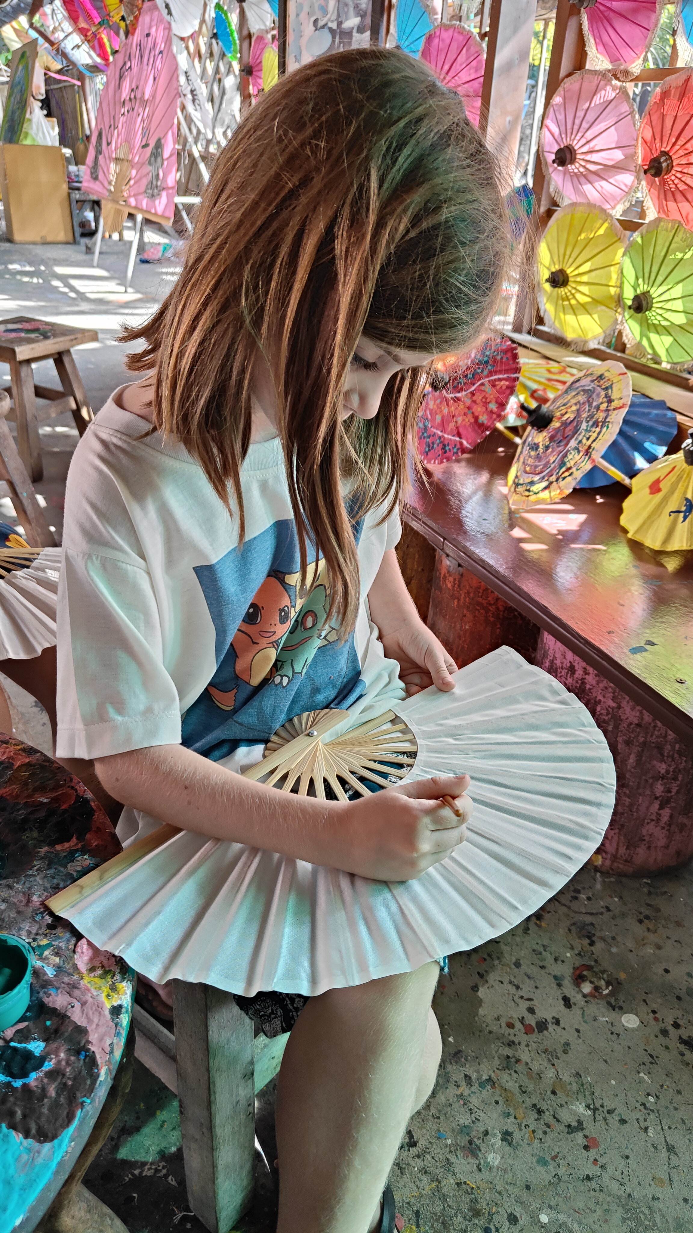 peinture sur éventails