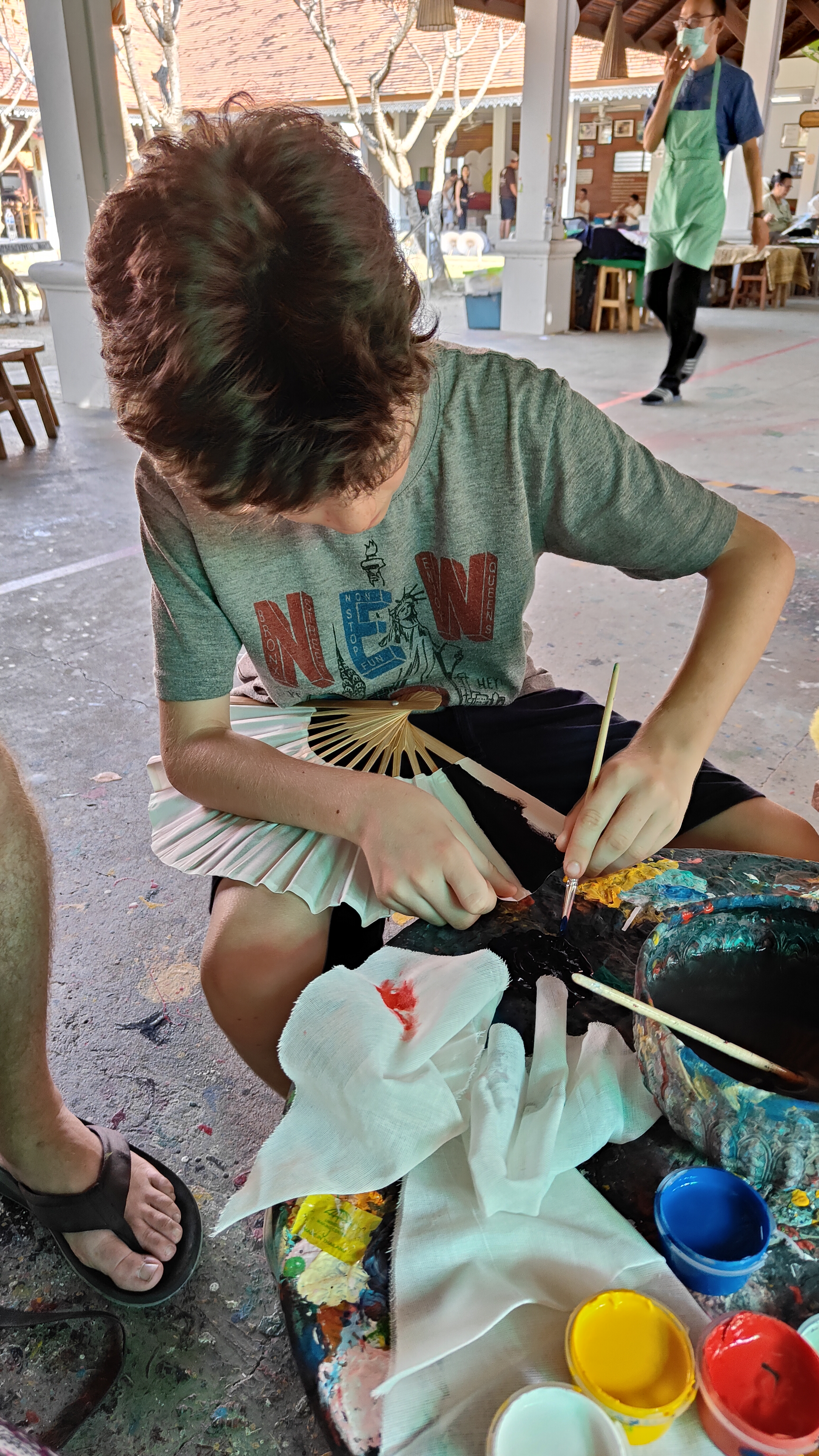 peinture sur éventails