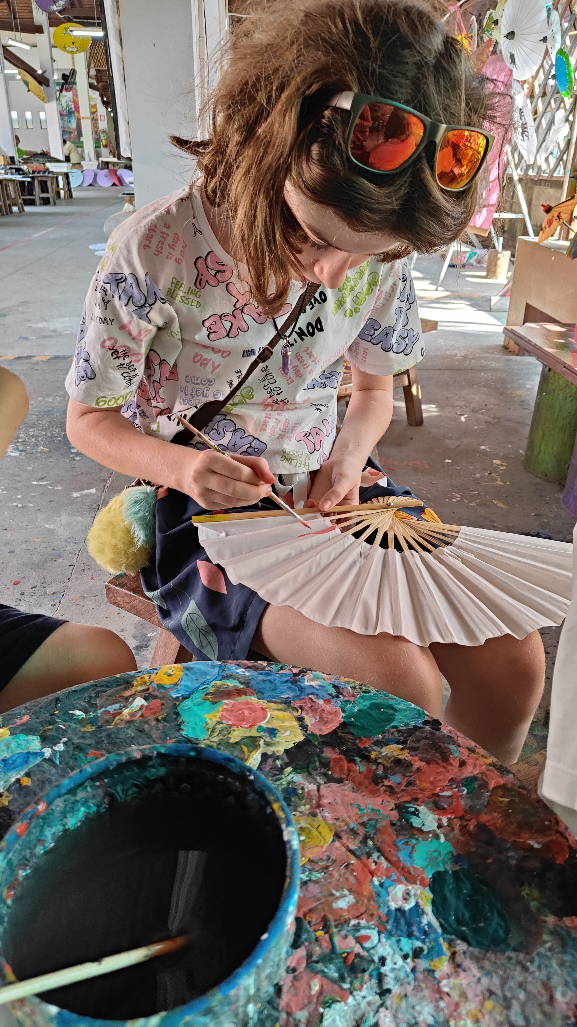 peinture sur éventails
