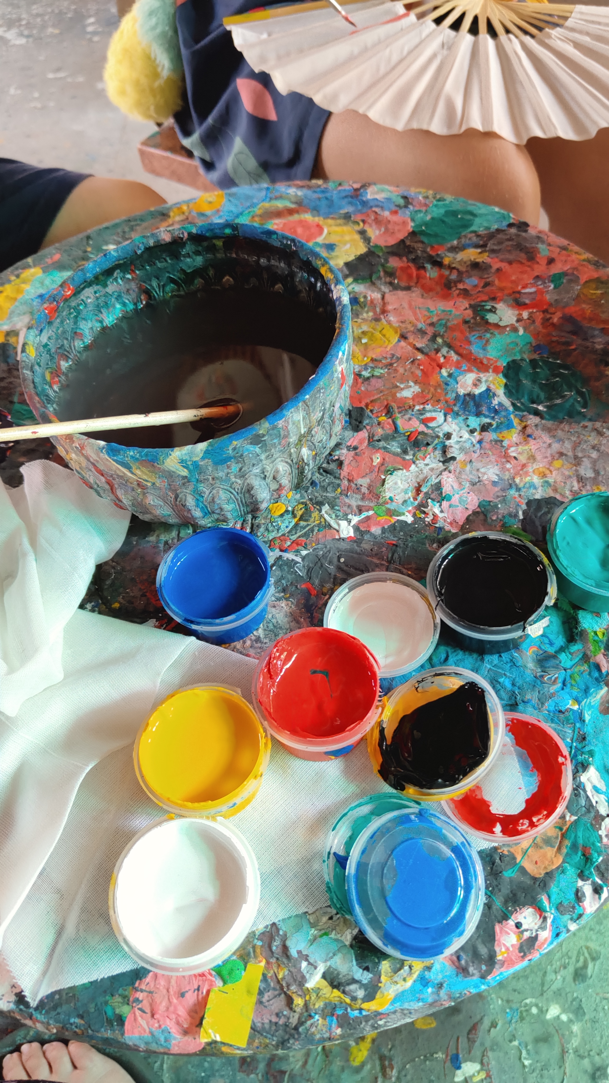 peinture sur éventails