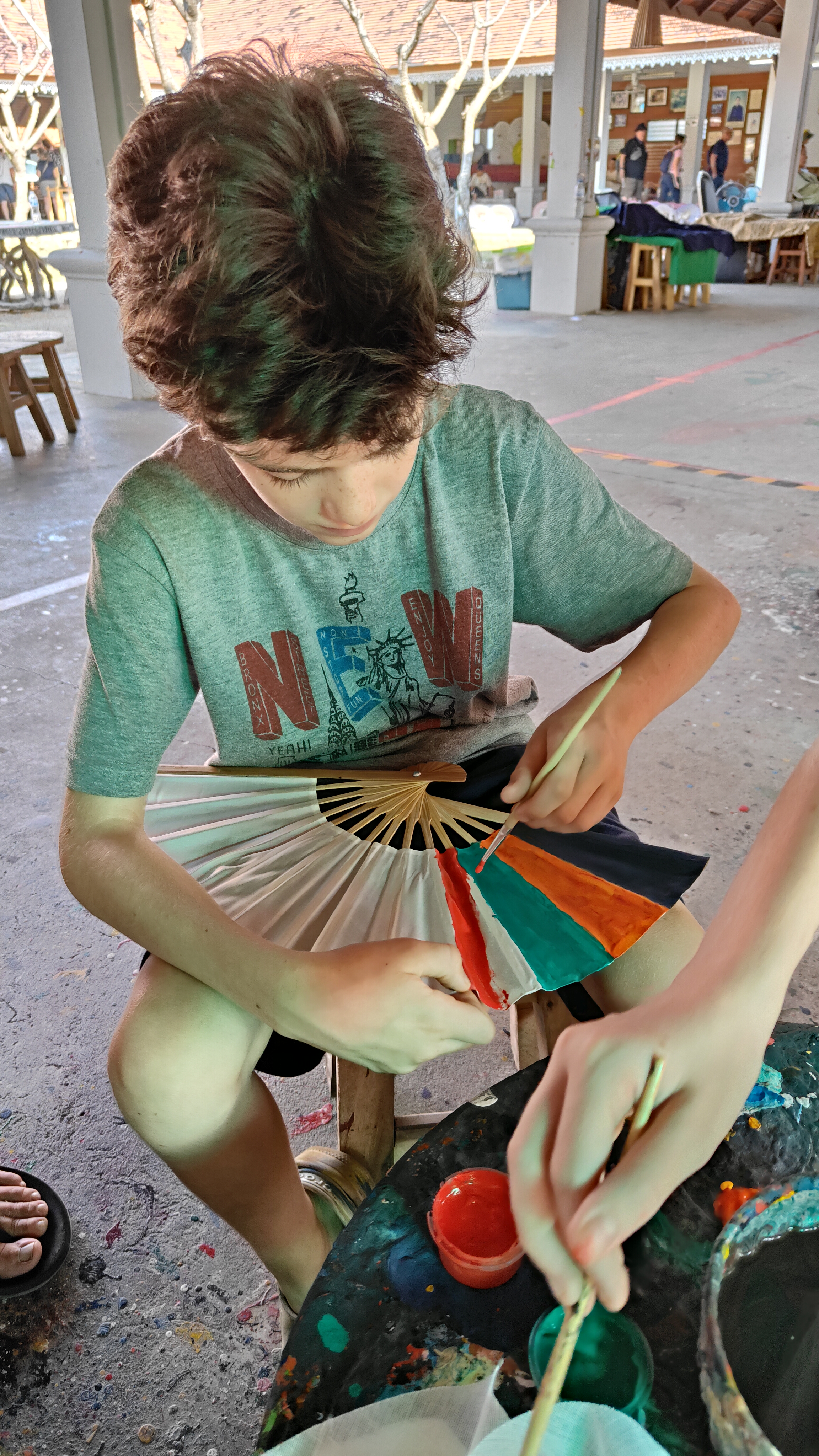 peinture sur éventails