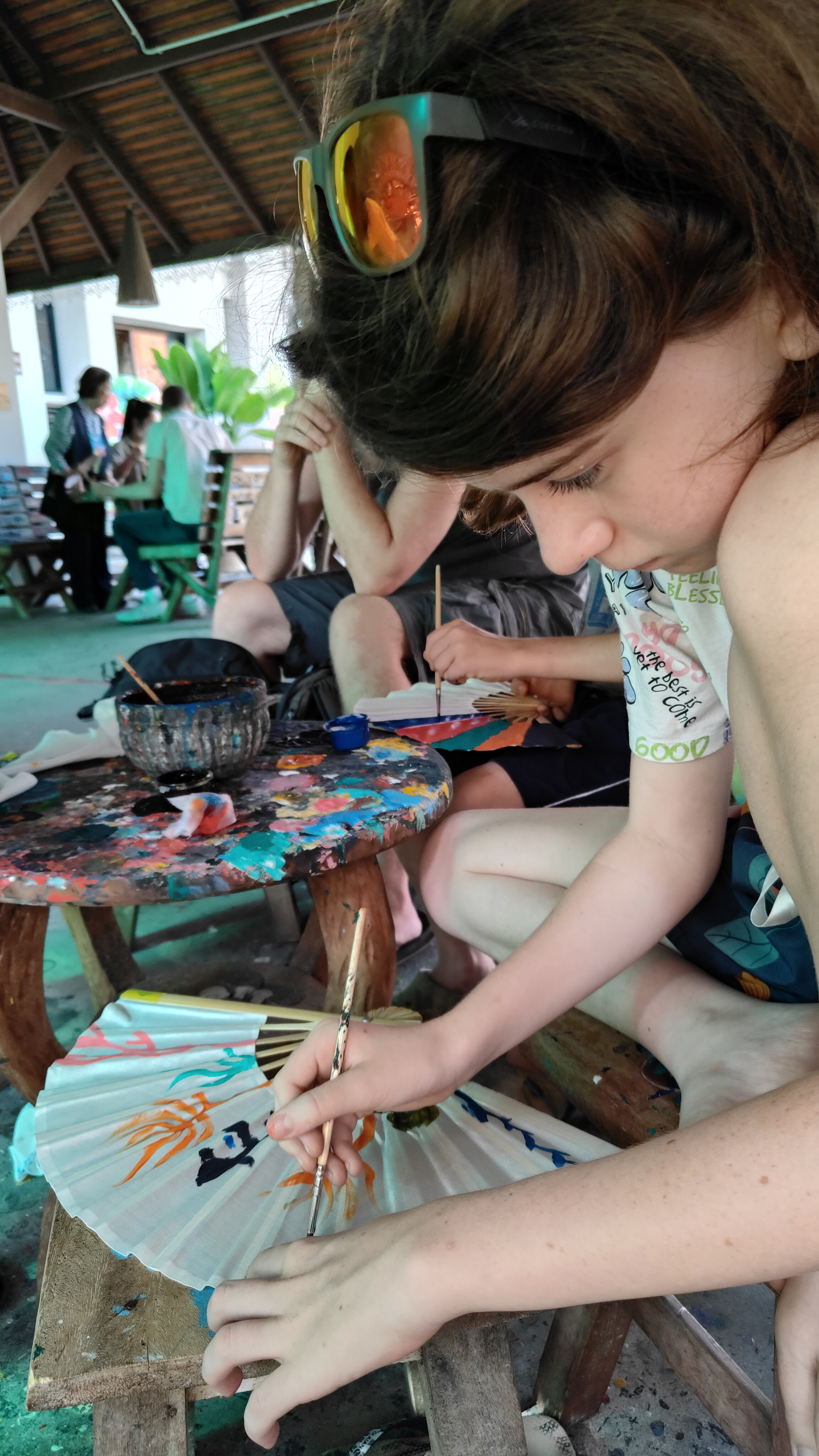 peinture sur éventails